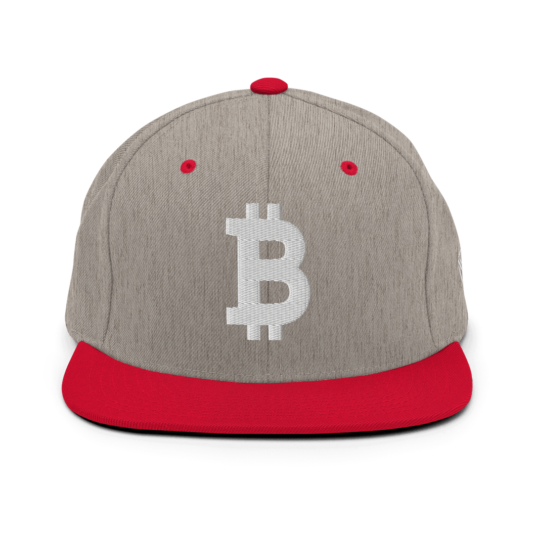 Bitcoin Snapback Cap 3D White