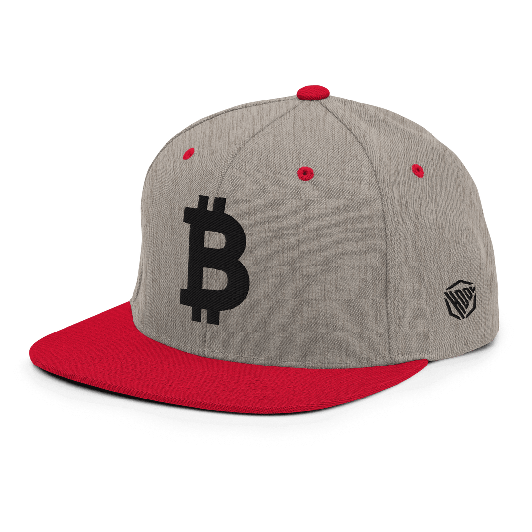 Bitcoin Snapback Cap 3D Black