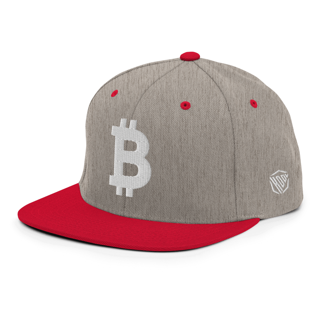 Bitcoin Snapback Cap 3D White