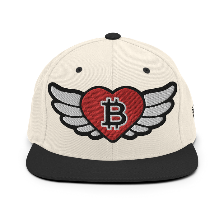 Bitcoin Cap Snapback Cap Big Flying Heart