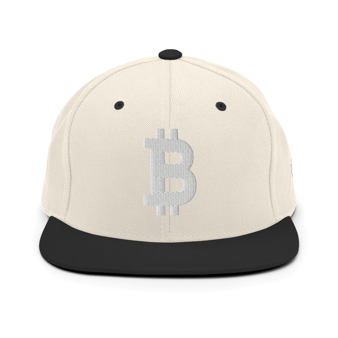 Bitcoin Snapback Cap 3D White