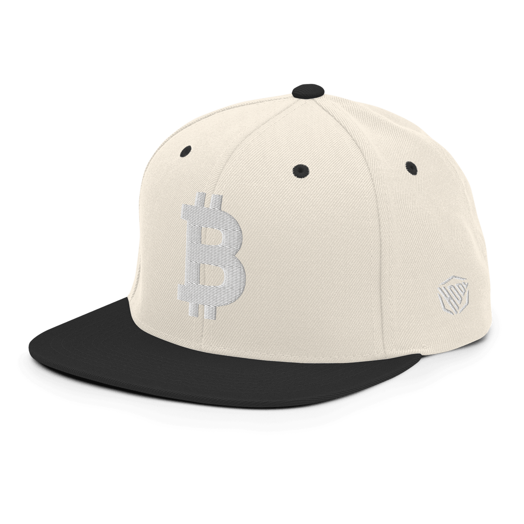 Bitcoin Snapback Cap 3D White