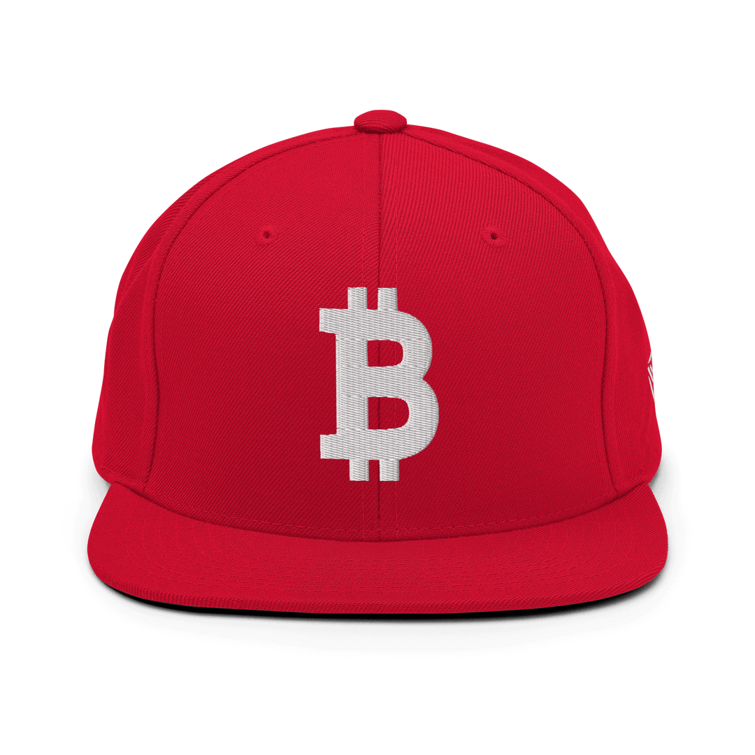 Bitcoin Snapback Cap 3D White