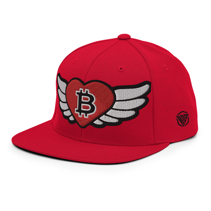 Bitcoin Snapback Cap Big Flying Heart