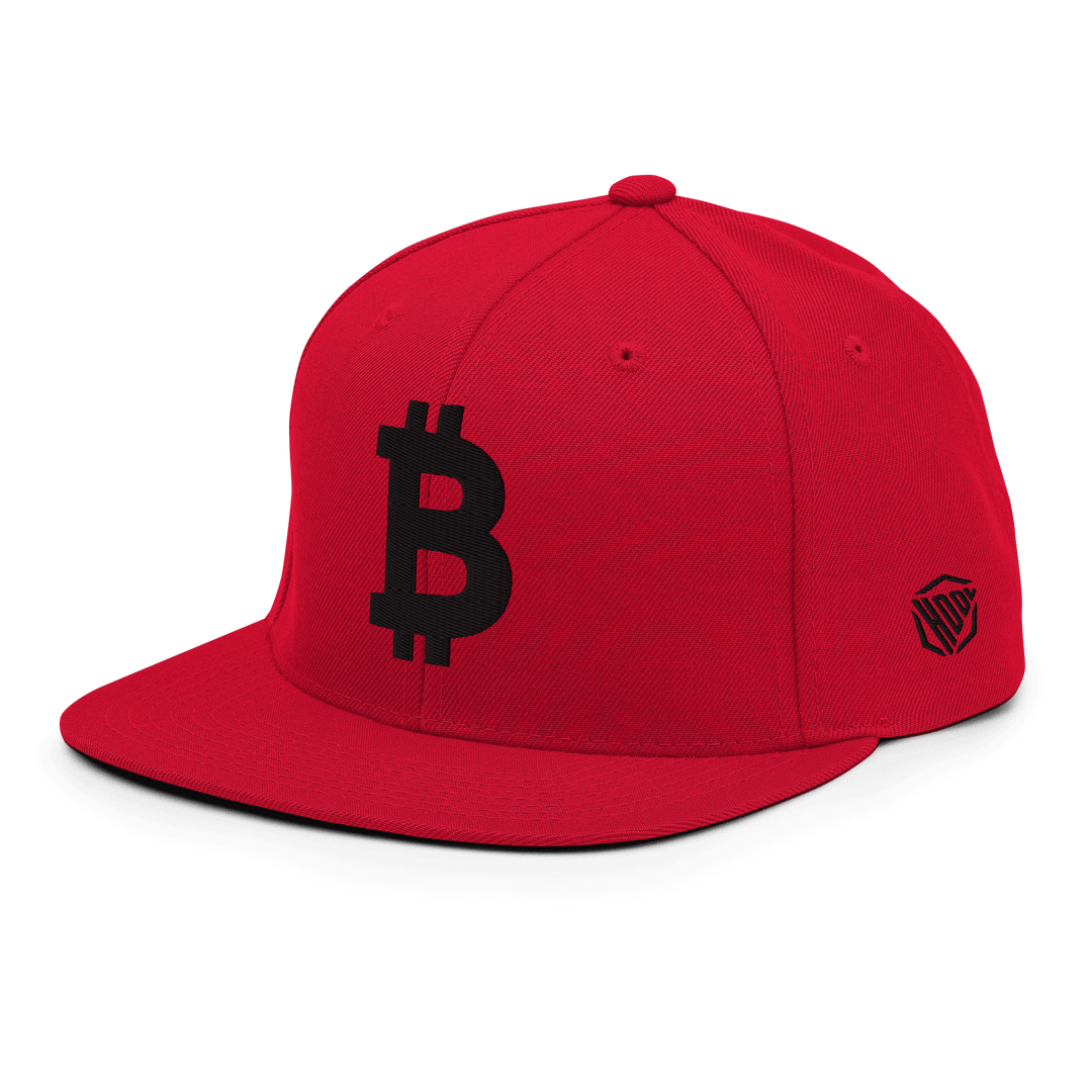 Bitcoin Snapback Cap 3D Black