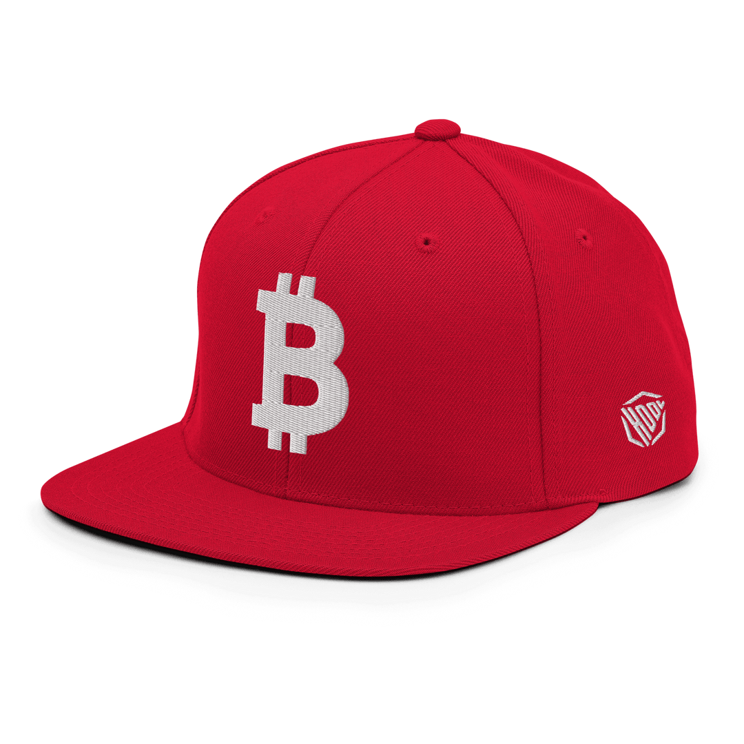 Bitcoin Snapback Cap 3D White