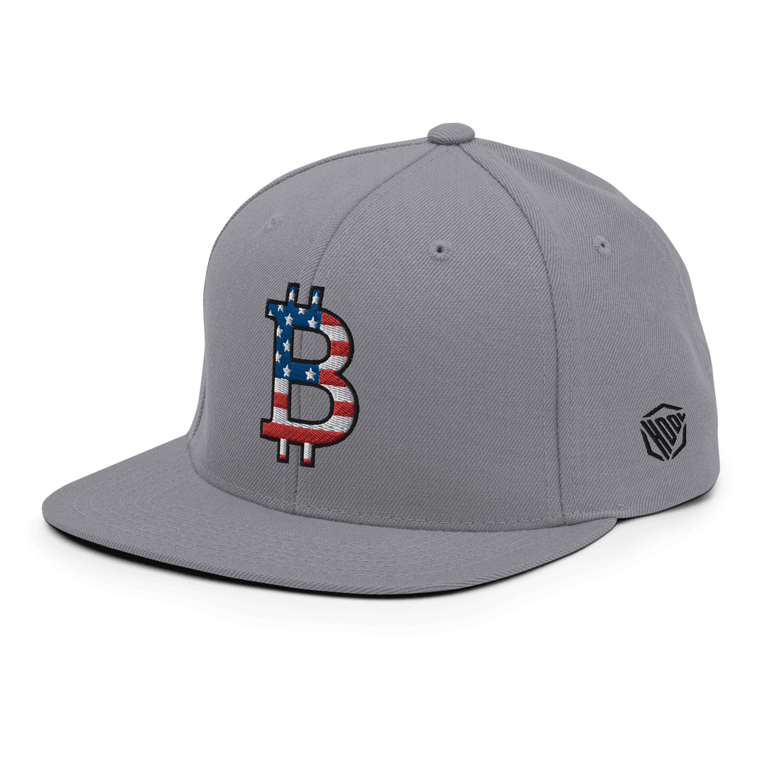 Bitcoin Cap USA Edition Snapback - 3D Stick