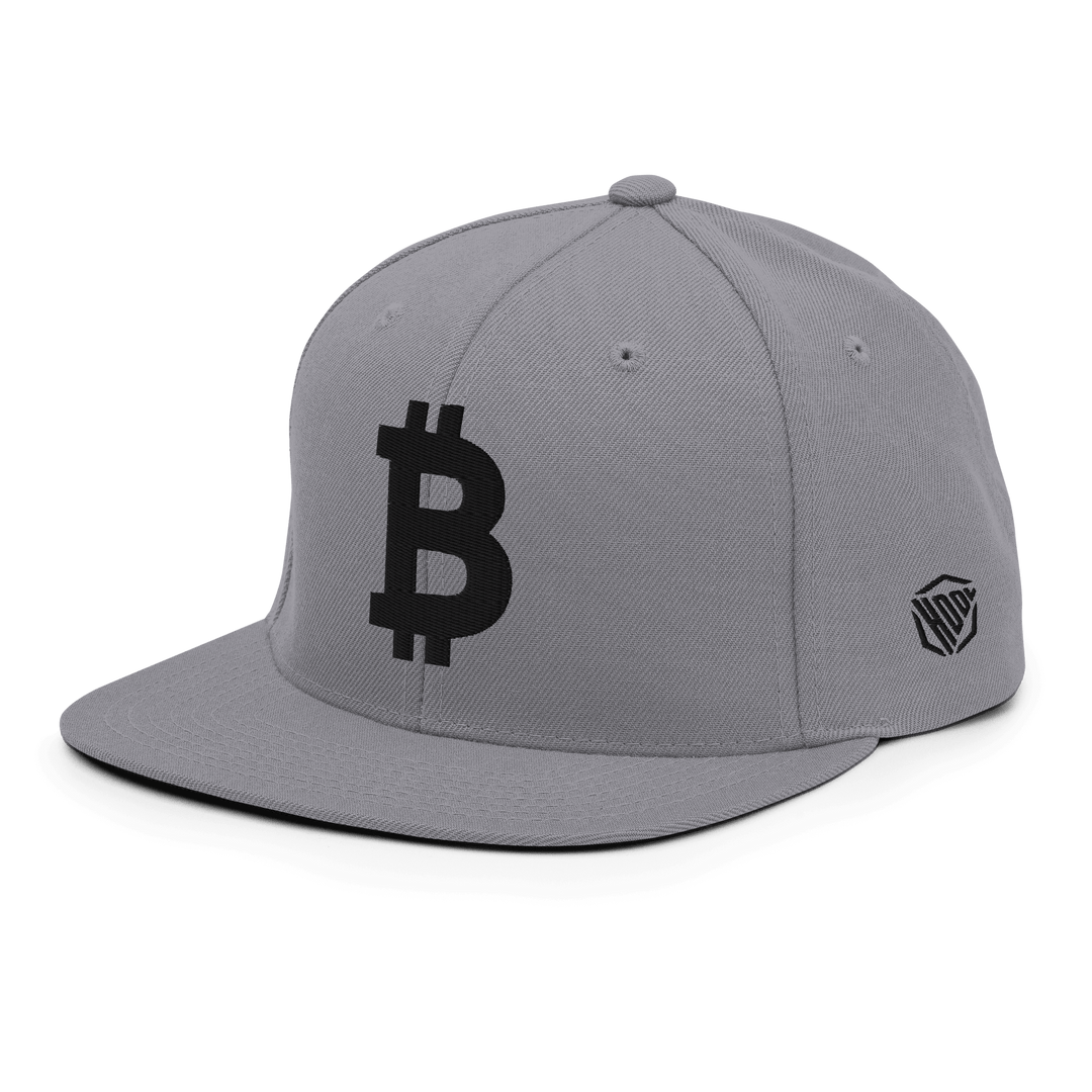 Bitcoin Snapback Cap 3D Black