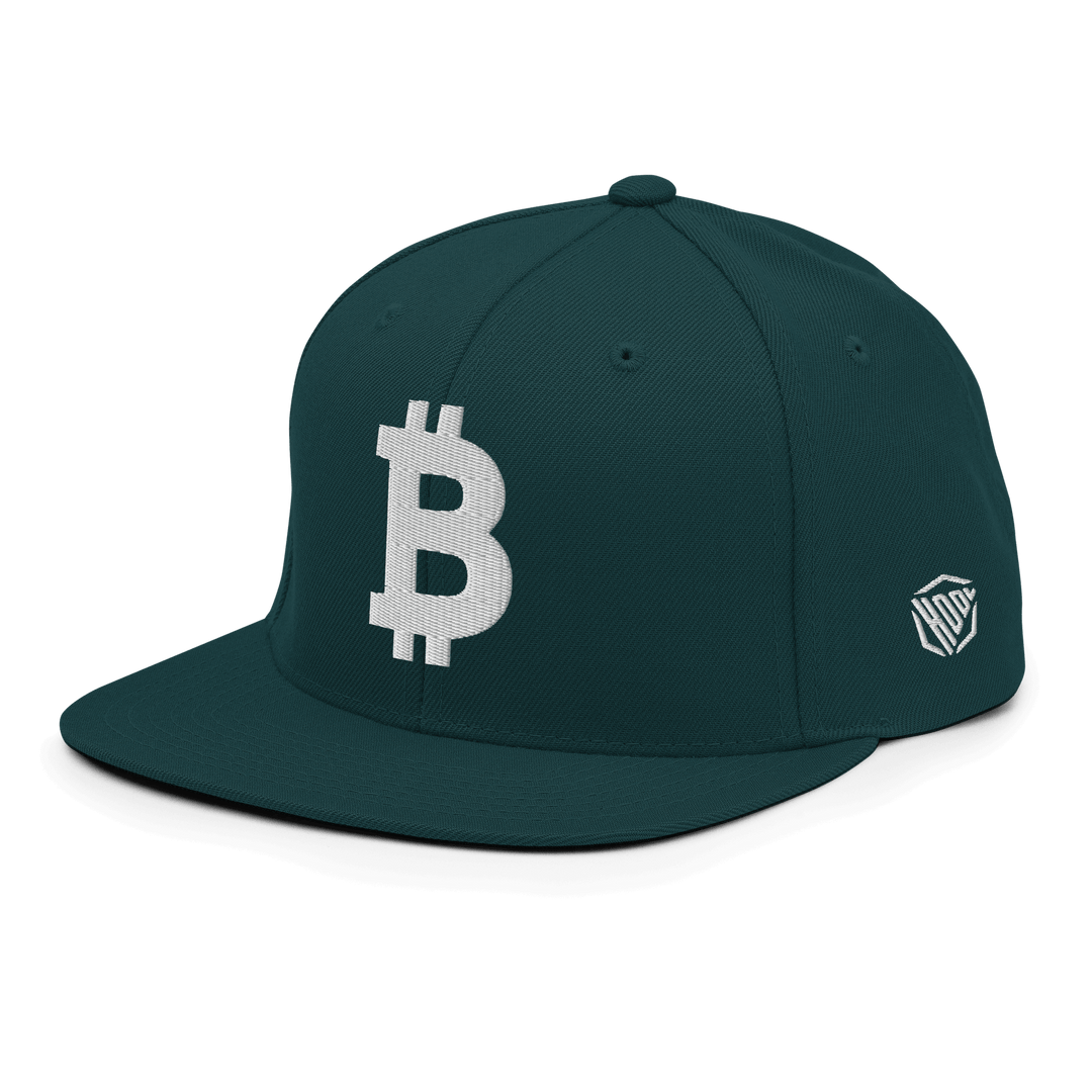 Bitcoin Snapback Cap 3D White