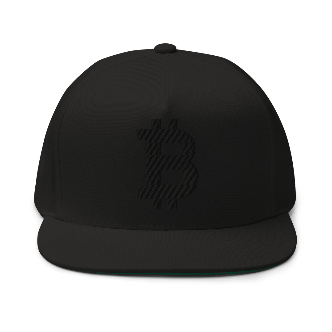 Bitcoin Flat Bill Cap Black 3D