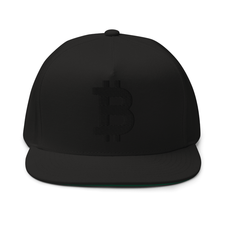 Bitcoin Flat Bill Cap Black 3D