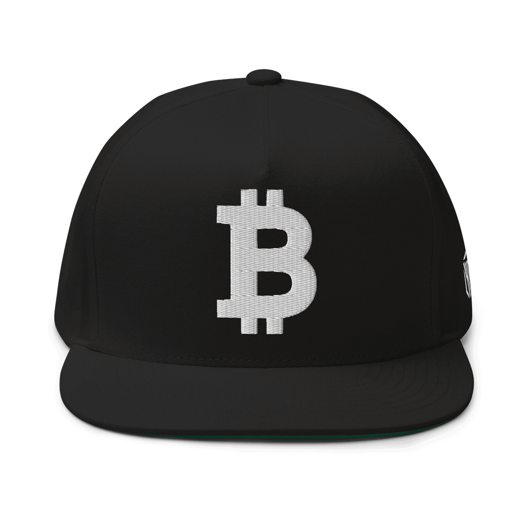 Bitcoin Cap  Flat Bill White 3D