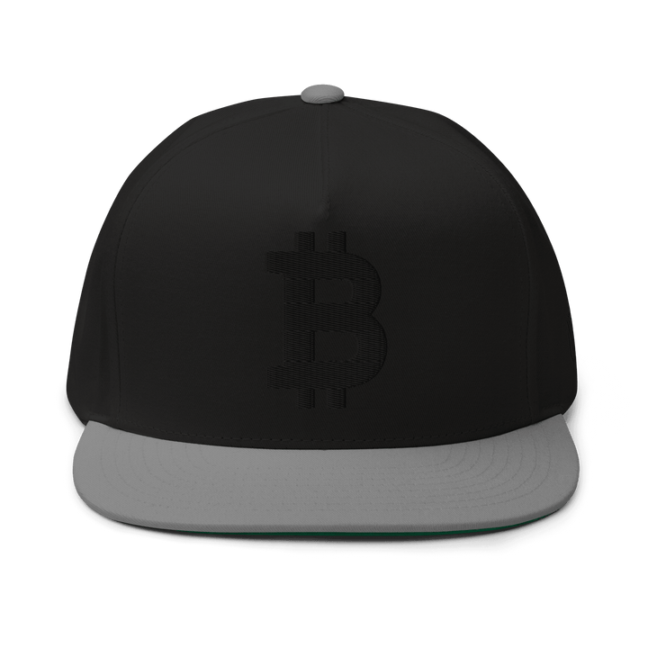 Bitcoin Flat Bill Cap Black 3D