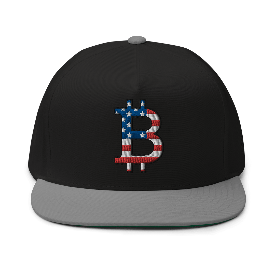 Bitcoin Cap USA Edition Flat Bill 3D – Crypto Cap | HODL.ag