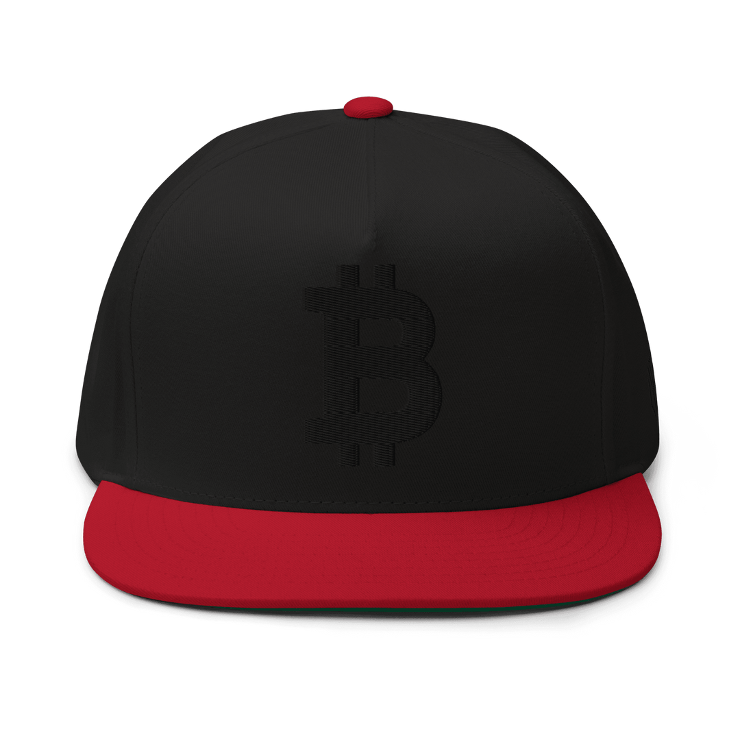 Bitcoin Flat Bill Cap Black 3D