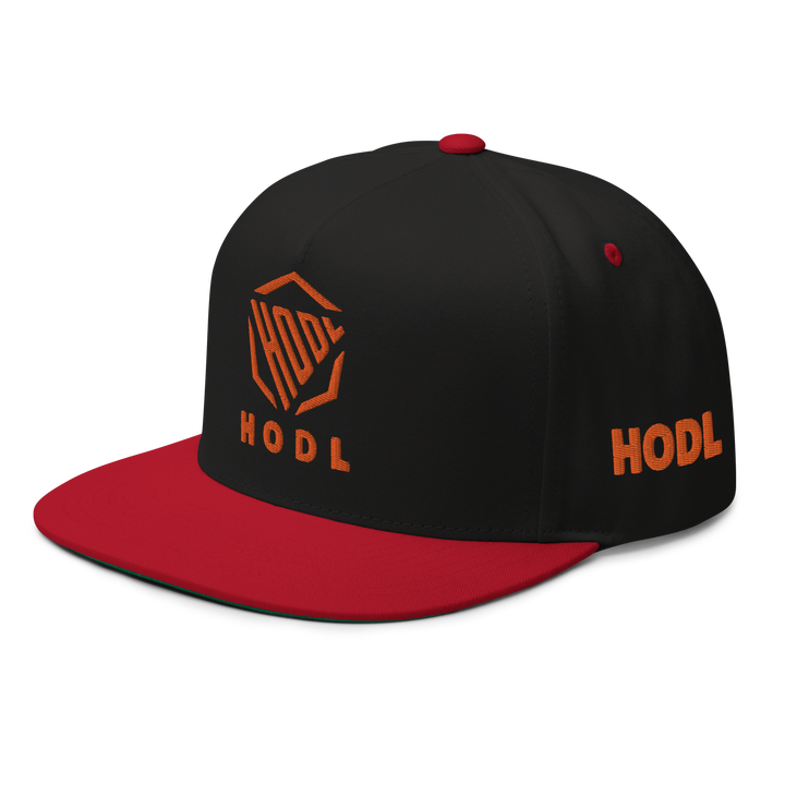 HODL Flat Bill Cap Logo Orange