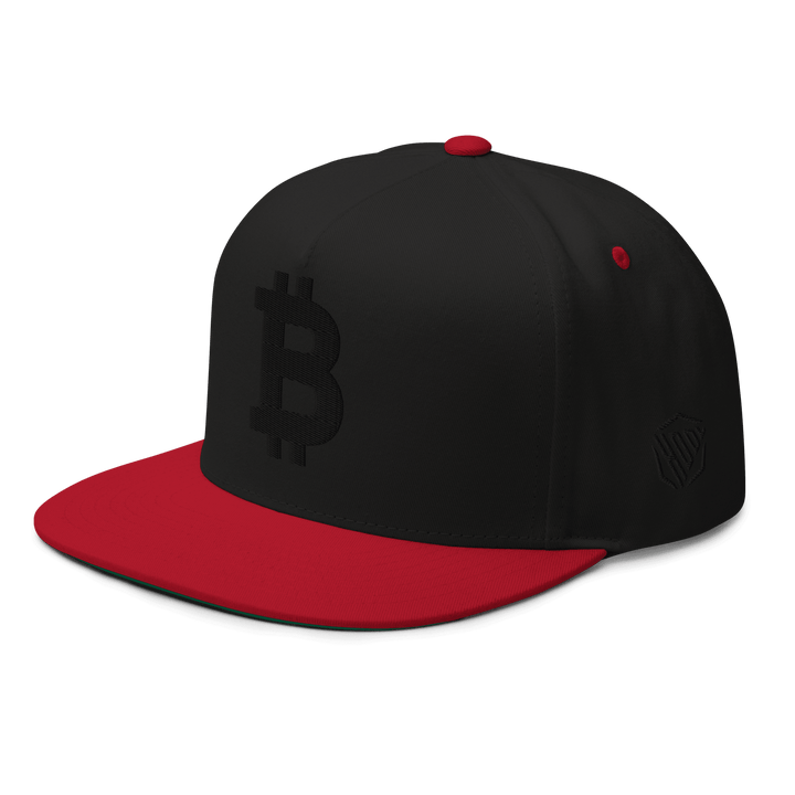 Bitcoin Flat Bill Cap Black 3D