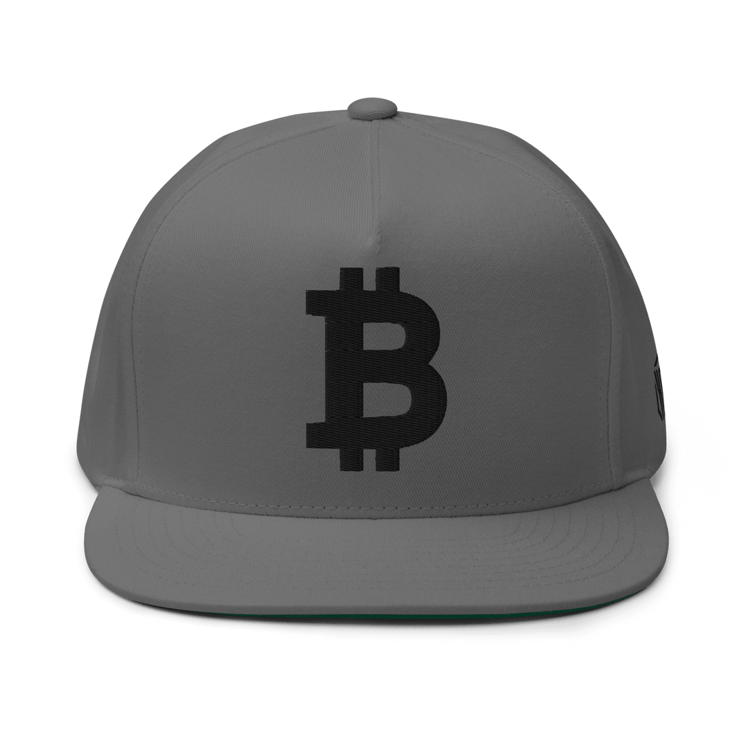 Bitcoin Flat Bill Cap Black 3D