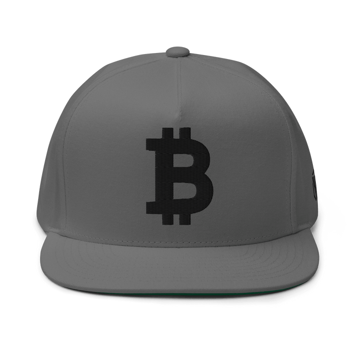 Bitcoin Flat Bill Cap Black 3D