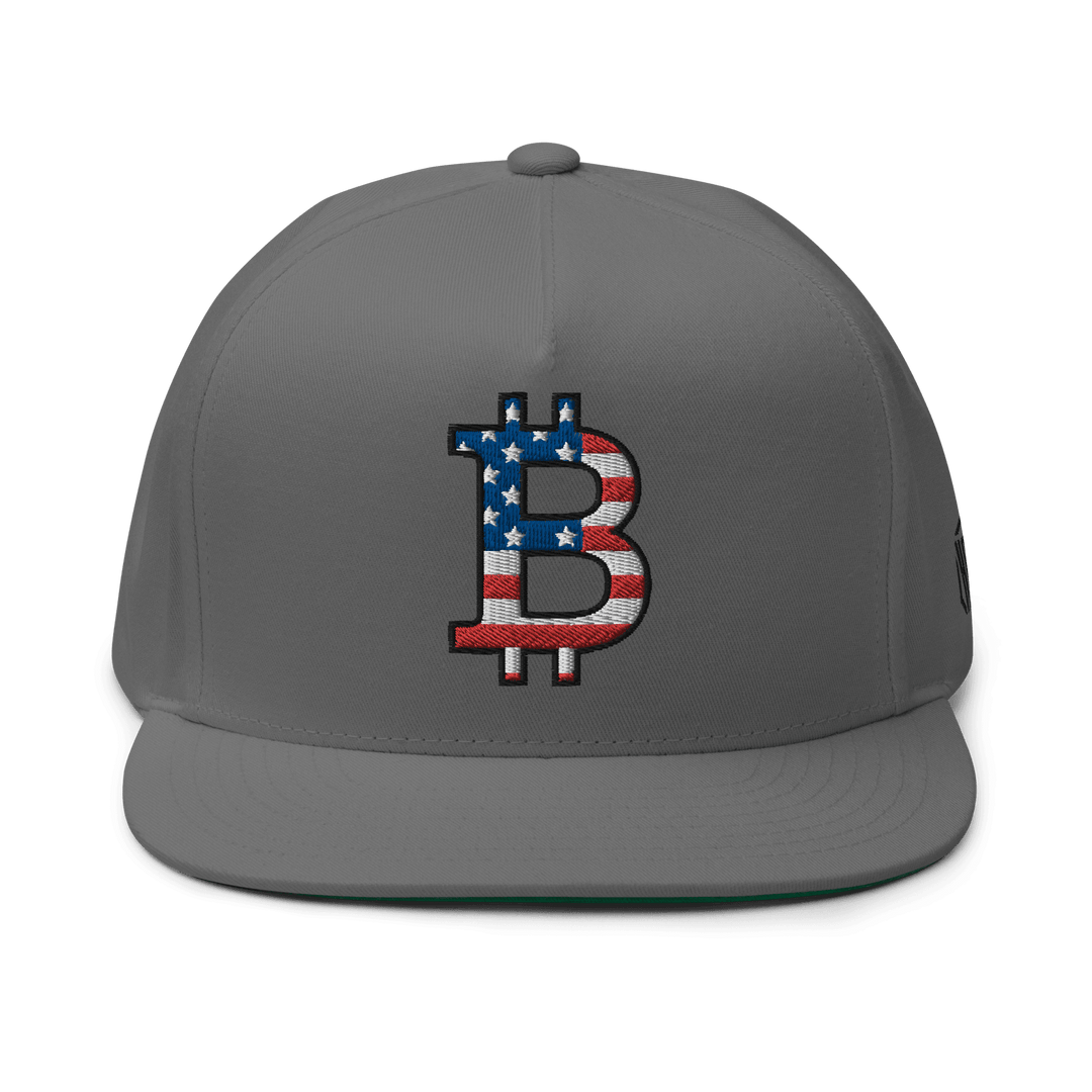 Bitcoin Cap USA Edition Flat Bill 3D – Crypto Cap | HODL.ag