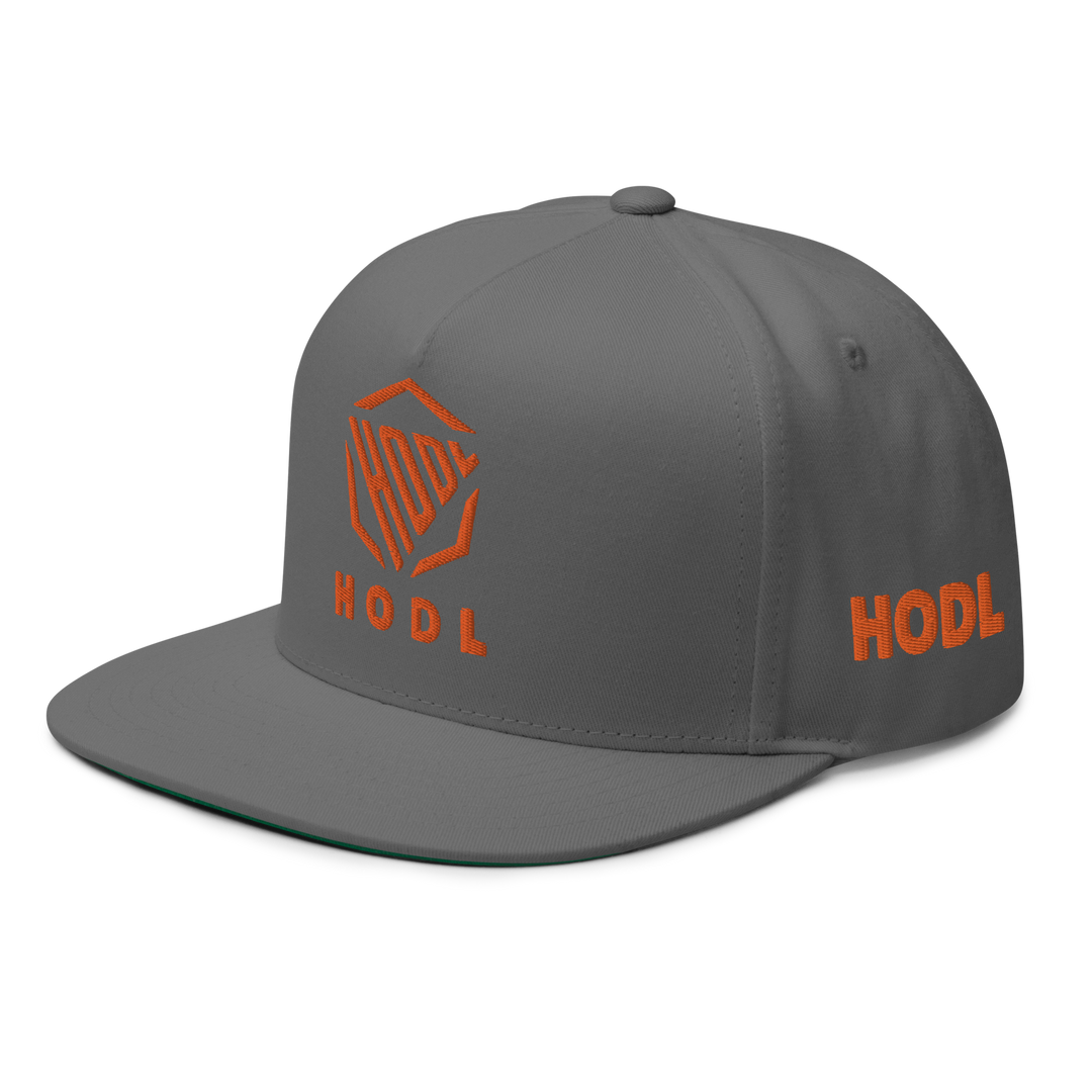 HODL Flat Bill-Cap Logo Orange