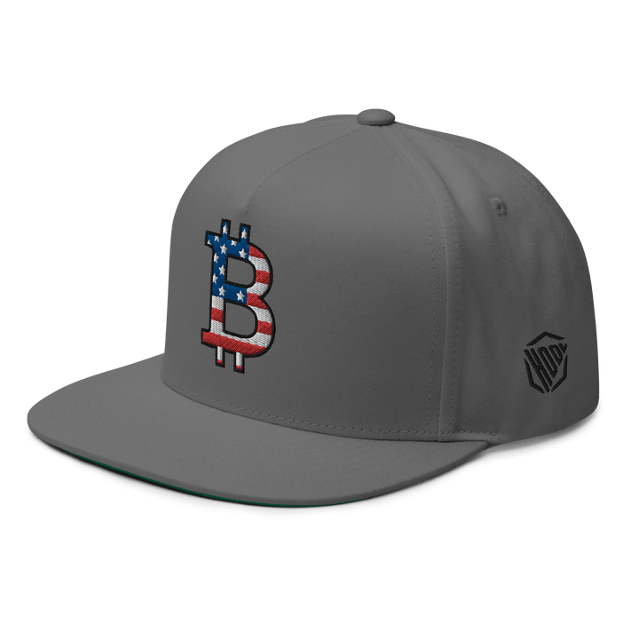 Bitcoin Cap USA Edition Flat Bill 3D – Crypto Cap | HODL.ag