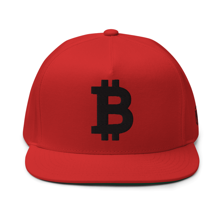 Bitcoin Flat Bill Cap Black 3D