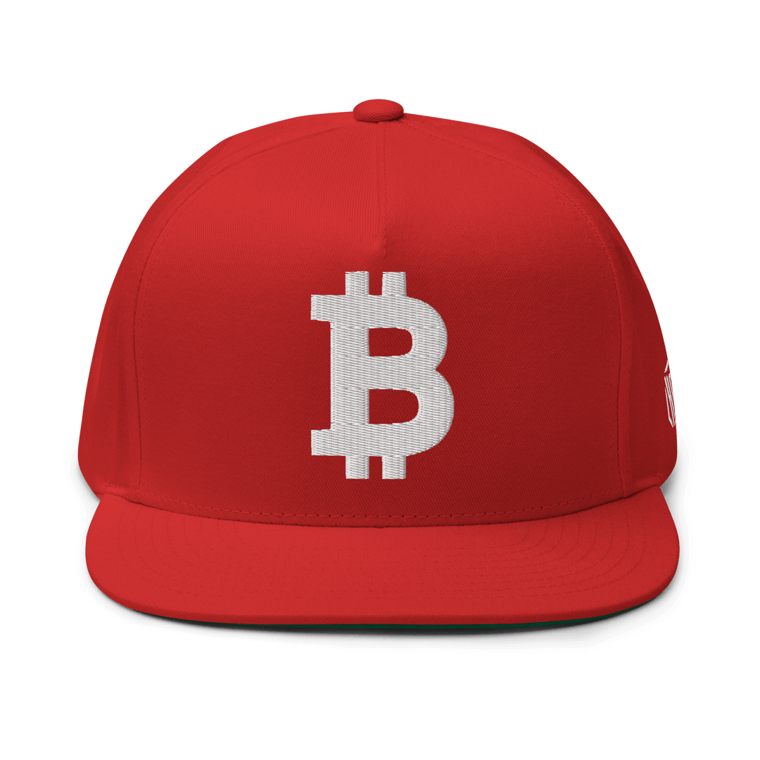 Bitcoin Cap  Flat Bill White 3D