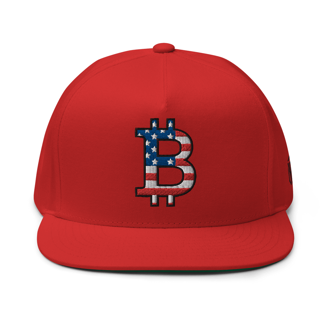 Bitcoin Cap USA Edition Flat Bill 3D – Crypto Cap | HODL.ag