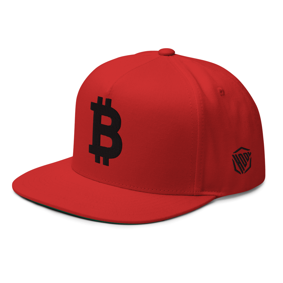 Bitcoin Flat Bill Cap Black 3D