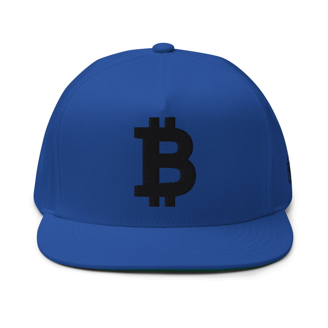 Bitcoin Flat Bill Cap Black 3D