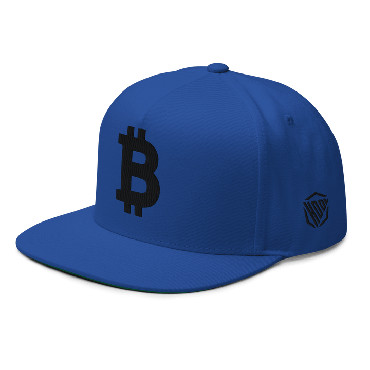 Bitcoin Flat Bill Cap Black 3D