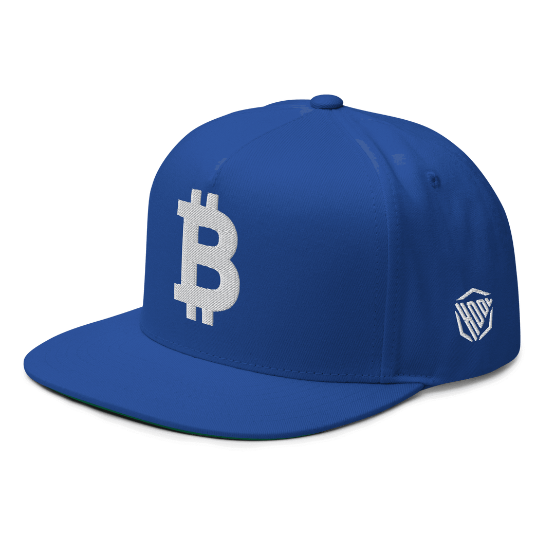 Bitcoin Cap Flat Bill Weiß 3D – Crypto Cap | HODL.ag