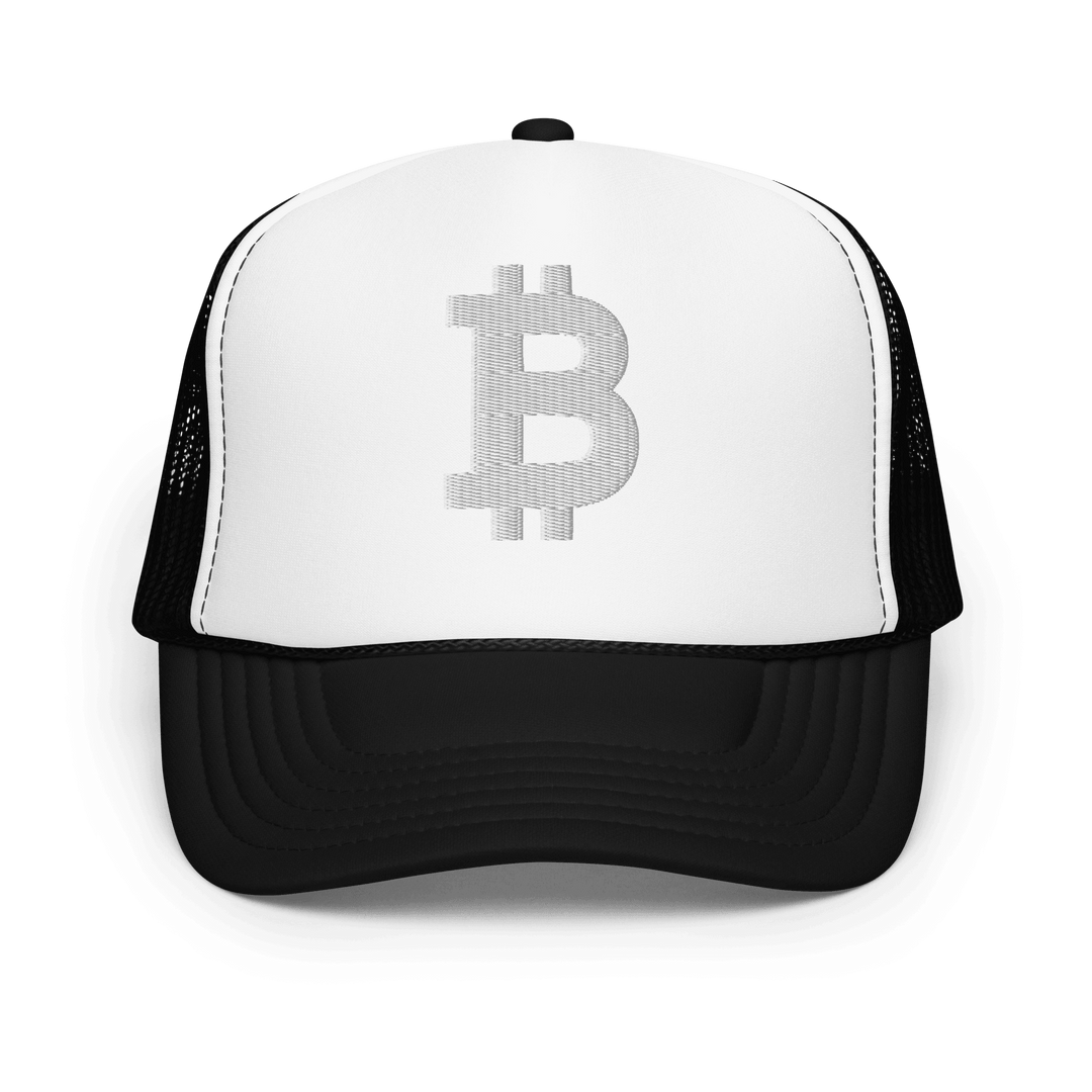 Bitcoin Cap Trucker-Cap Foam Weiß 3D – Crypto Cap | HODL.ag