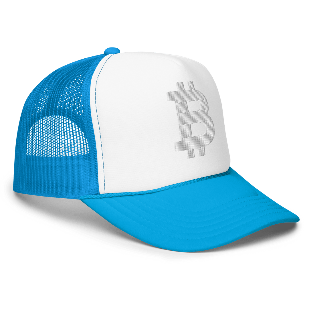 Bitcoin Cap Trucker-Cap Foam Weiß 3D – Crypto Cap | HODL.ag