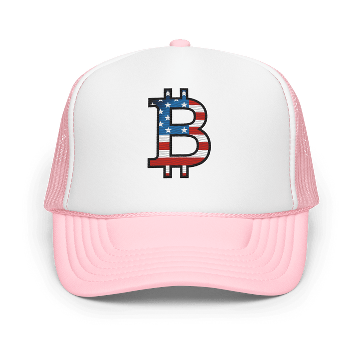 Bitcoin Cap Trucker-Cap Foam USA Edition Flachstick – Crypto Cap | HODL.ag