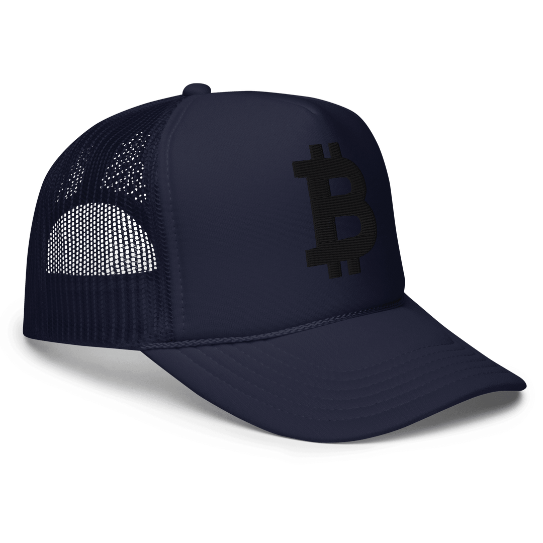 Bitcoin Cap Trucker-Cap Foam Schwarz 3D – Crypto Cap | HODL.ag