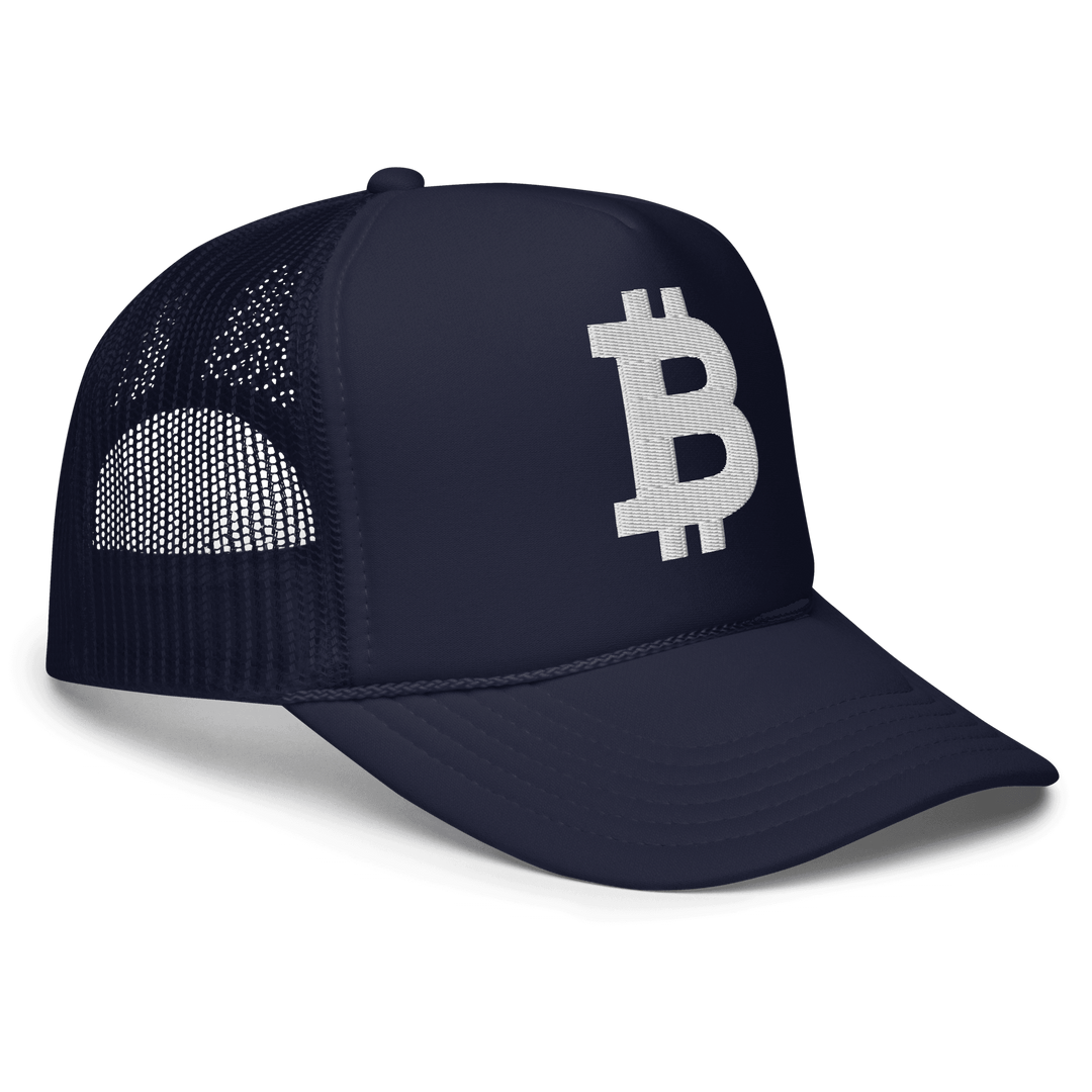 Bitcoin Cap Trucker-Cap Foam Weiß 3D – Crypto Cap | HODL.ag