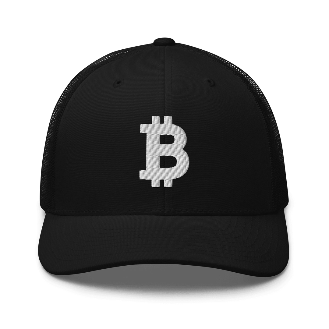 Bitcoin Trucker Cap – 3D Embroidery in White