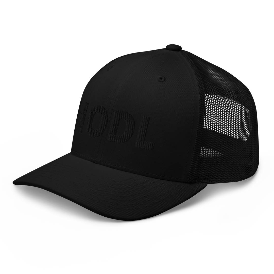 HODL Trucker-Cap Black 3D