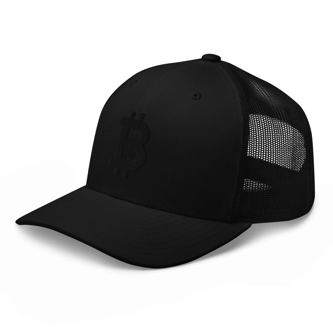 Bitcoin Trucker Cap – 3D Embroidery in Black