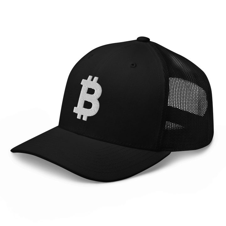 Bitcoin Trucker Cap – 3D Embroidery in White