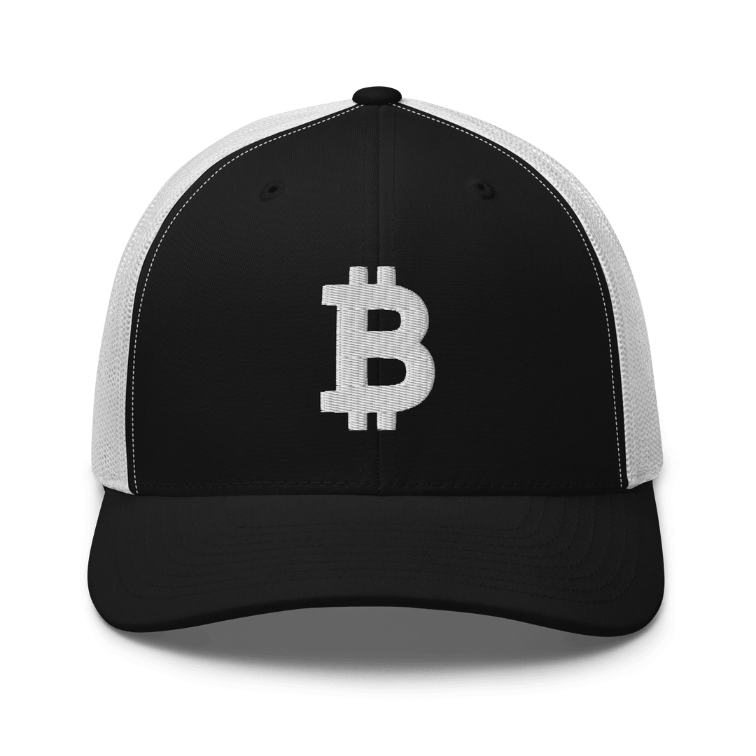 Bitcoin Trucker Cap – 3D Embroidery in White