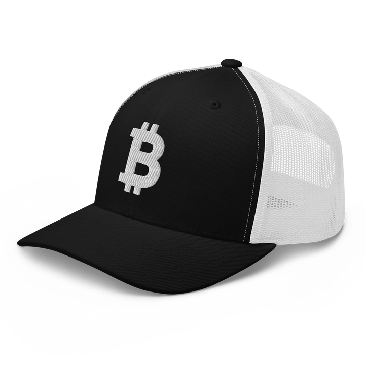 Bitcoin Trucker Cap – 3D Embroidery in White