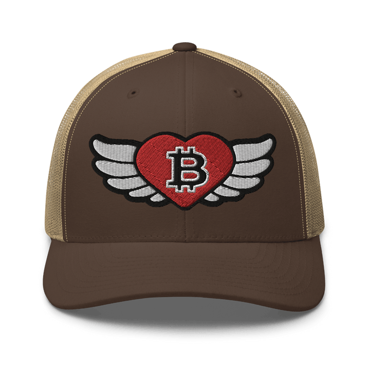 Bitcoin Trucker Cap – Big Flying Heart Design - HODL.ag