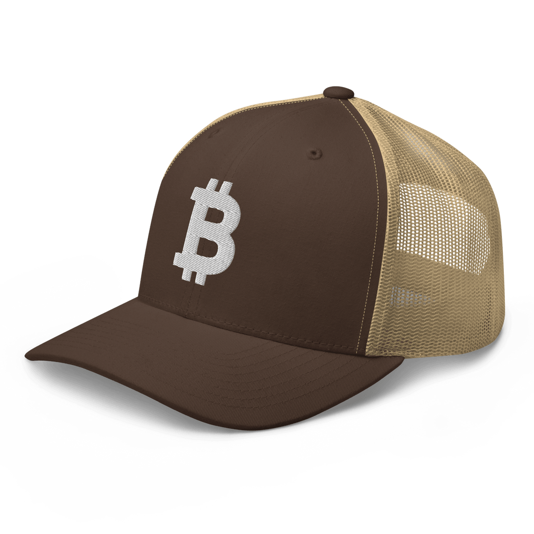 Bitcoin Trucker Cap – 3D Embroidery in White