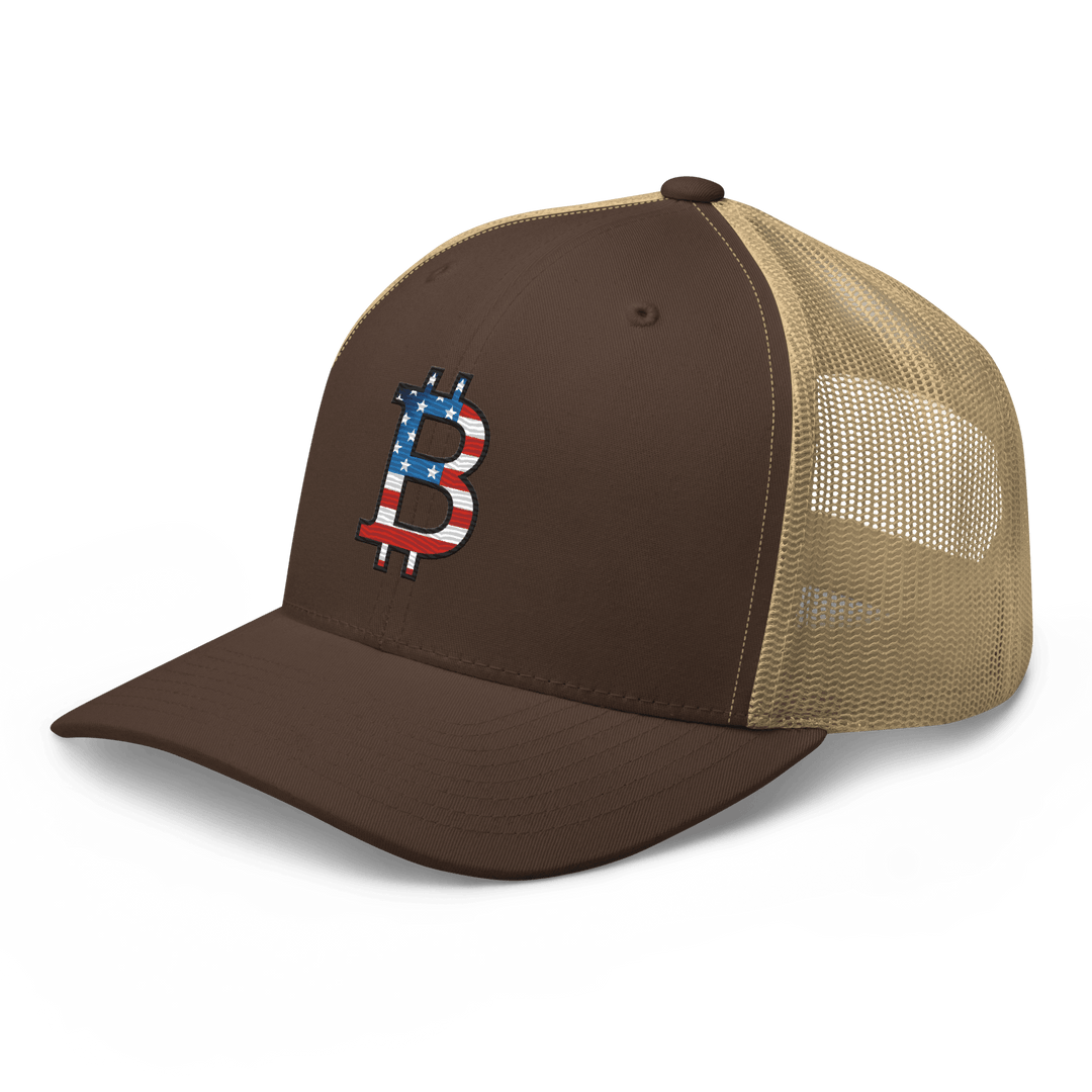 Bitcoin Cap Trucker-Cap USA Edition Flachstick