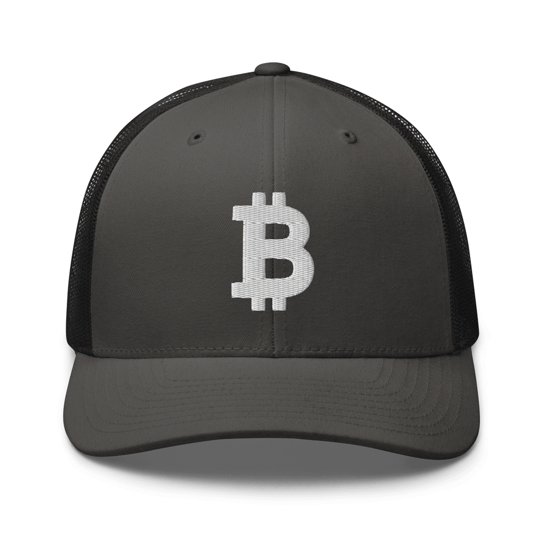 Bitcoin Trucker Cap – 3D Embroidery in White