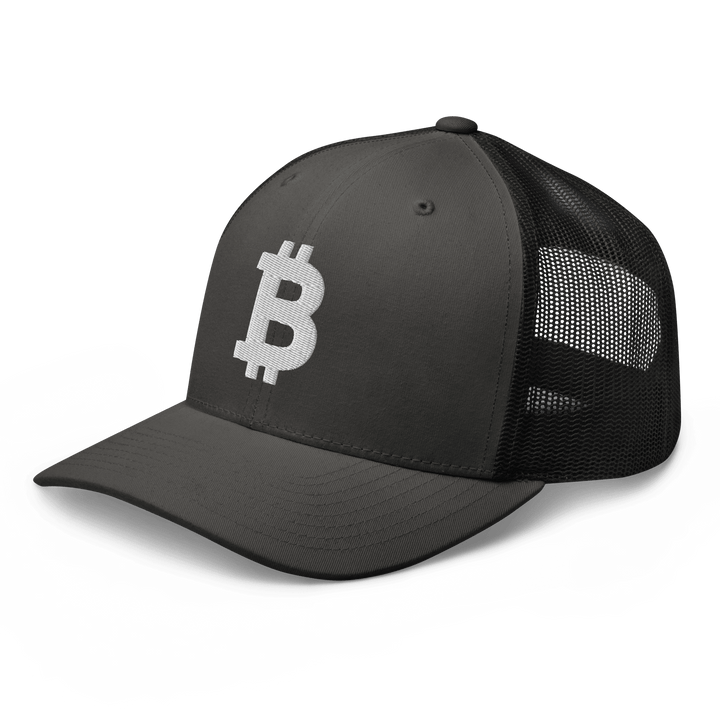 Bitcoin Trucker Cap – 3D Embroidery in White