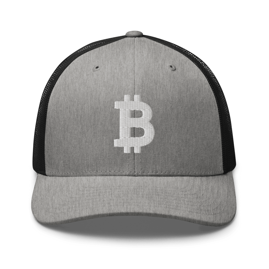 Bitcoin Trucker Cap – 3D Embroidery in White